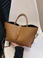 Women's Elegant Solid Color Top Handle Bag, Fashionable Classic Versatile Messenger Bag for Daily Use, Casual Trendy Versatil...