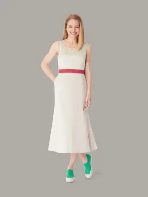 ACACIA | Jersey Mermaid Midi Dress | Colour: OYSTER | Size: UK 12 (US 6 / M)