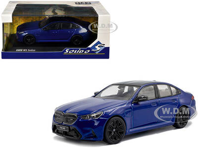 2024 BMW M5 Sedan Marina Bay Blue Metallic with Black Top 1/43 Diecast Model Car by Solido