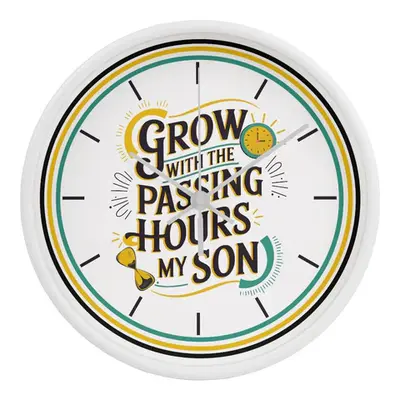 Time to Grow - Elegant Wall Clock with a Message for Sons
