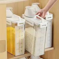 1pcs Airtight Food Storage Container for Cereal, Nuts, Flour & Rice, Insect & Moisture Proof with Lid, Portable Leak-Proof Ki...