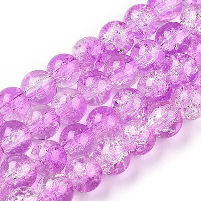 Baking Painted Crackle Glass Bead Strands