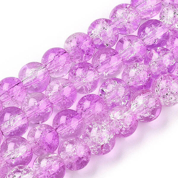 Baking Painted Crackle Glass Bead Strands
