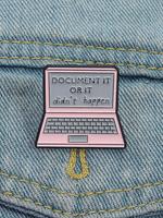 2025 New Style Letter Laptop Design Enamel Pin, Creative Laptop Shaped Brooch, Fashion Accessories for Women & Men, Clip, Jew...