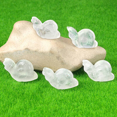 Natural Quartz Crystal Carved Healing Snail Figurines
