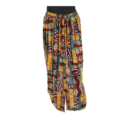 OPTIONS Melrose Knee Length Straight Skirt Yellow Crazy Pattern Womens S