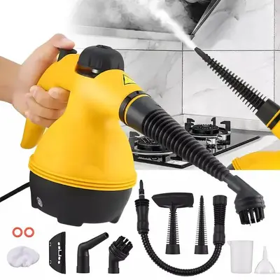 Pressurized Handheld Steam Cleaner, 12 Accessories, 150ML Large Capacity, Multi-Surface Deep Clean, Floors, Cars, Grout, Upho...