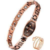 Jecanori Copper Bracelets for Women, 99.99% Pure Copper Magnetic Bracelets with Effective Neodymium Magnets, Adjustable Jewel...