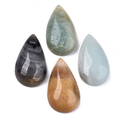 Natural Flower Amazonite Cabochons