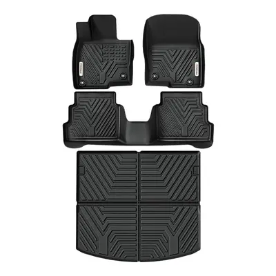 Custom Fit All-Weather Floor Mats & Cargo Liner for 2017-2024 Mazda CX-5, 2-Row TPE Liners Set, Black