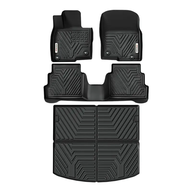 Custom Fit All-Weather Floor Mats & Cargo Liner for 2017-2024 Mazda CX-5, 2-Row TPE Liners Set, Black