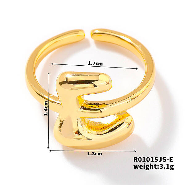 Fashionable Letter Brass Open Cuff for Women