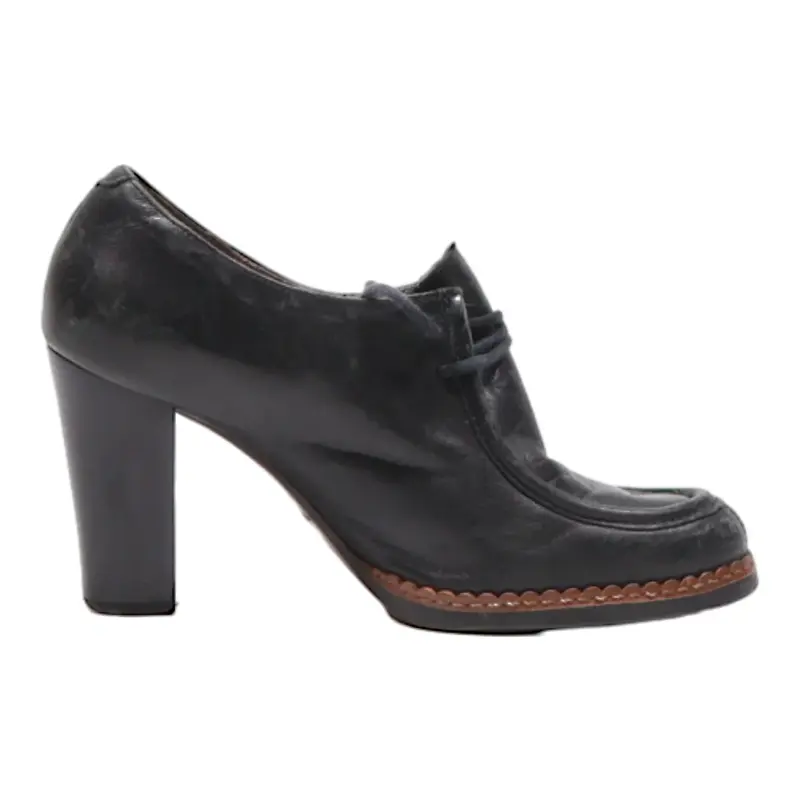 AREZZO Derby Shoes Black Leather Womens UK 3