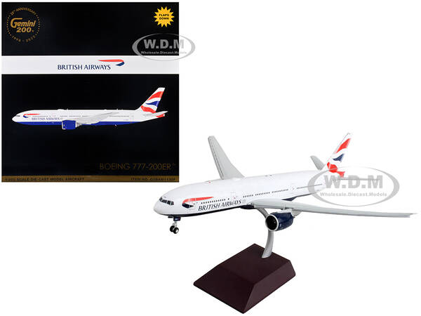 Boeing 777-200ER Commercial Aircraft with Flaps Down \