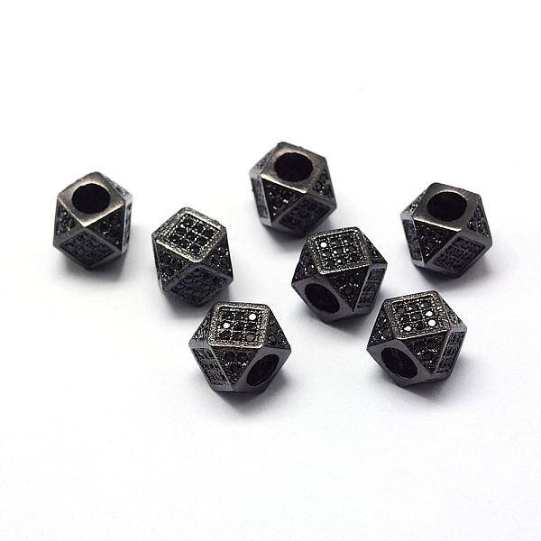 Rack Plating Brass Cubic Zirconia Beads