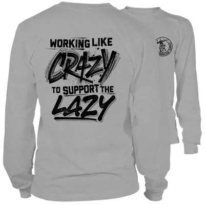 Crazy - Long Sleeve Heather Gray Shirt