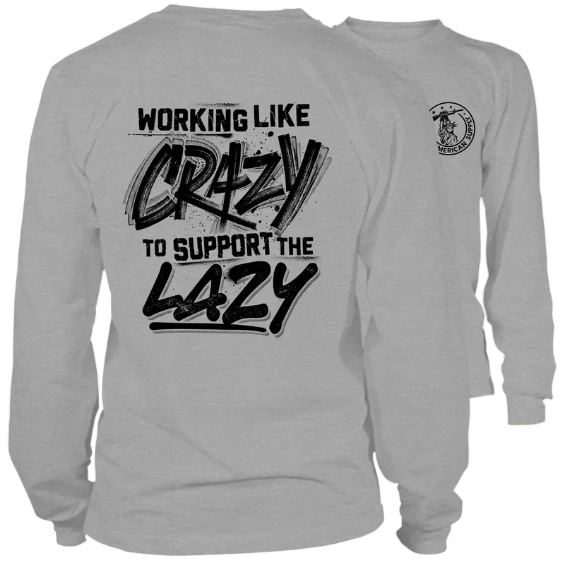 Crazy - Long Sleeve Heather Gray Shirt