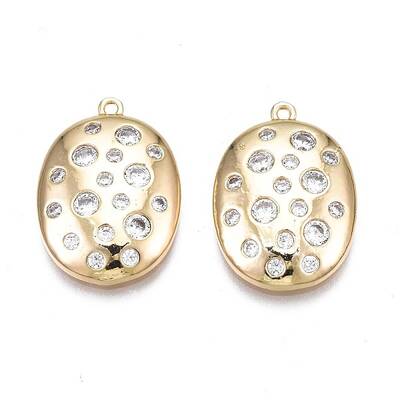Brass Micro Pave Clear Cubic Zirconia Pendants
