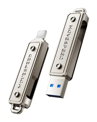 MOVE SPEED 128GB USB Flash Drive, Agile Series,Thumb Drive with Type-C + USB 3.2 Gen 1 Dual Port, High Speed USB C Drive Comp...