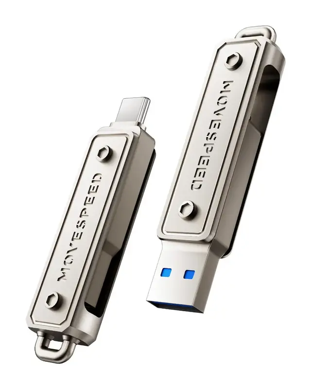 MOVE SPEED 128GB USB Flash Drive, Agile Series,Thumb Drive with Type-C + USB 3.2 Gen 1 Dual Port, High Speed USB C Drive Comp...