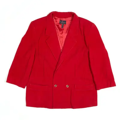 MCGREGOR Wool Cashmere Blend Jacket Red 80s Blazer Womens XL