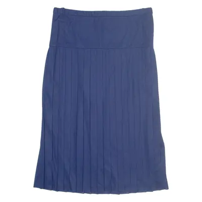 CHARLES JOGELA Womens Pleated Skirt Blue Midi M