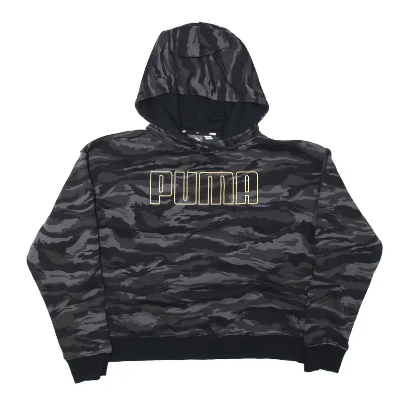PUMA Camo Hoodie Grey Pullover Womens UK 8