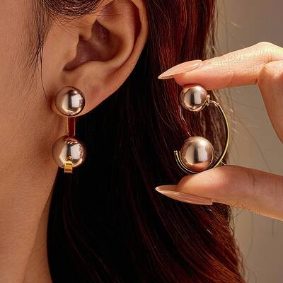 304 Stainless Steel Two Tone Stud Earrings