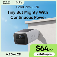 eufy Security SoloCam S220, Solar Security Camera, Wireless Outdoor Camera, Continuous Power, 2K Resolution, Wireless, 2.4 GH...