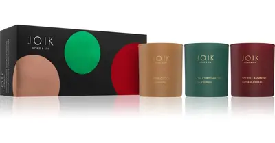JOIK Home & Spa Christmas Selection scented candle gift pack 3×150 g