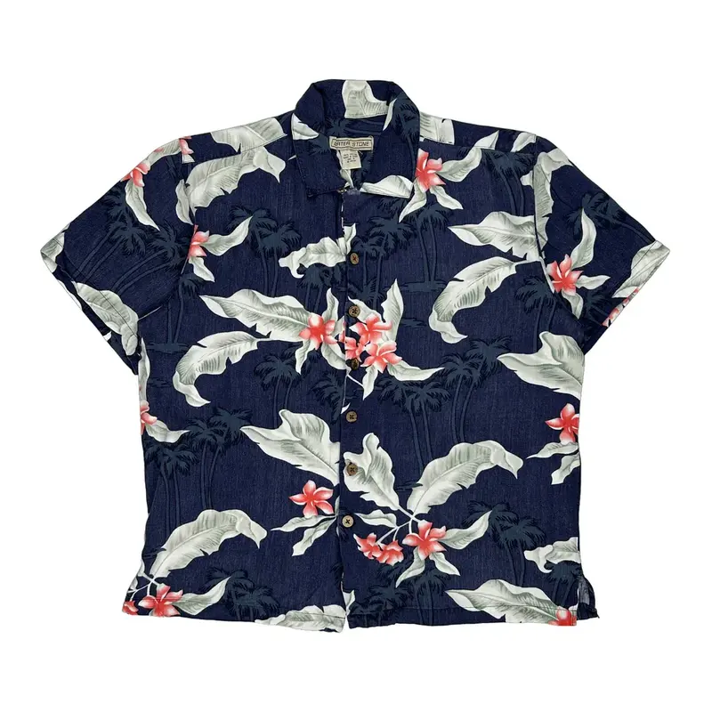Water Stone Hawaiian Shirt - Medium Multicoloured Cotton