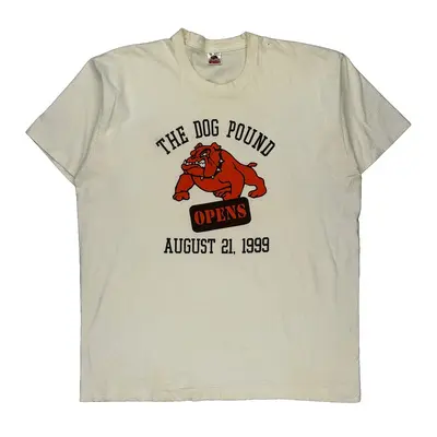The Dog Pound Fruit Of The Loom Graphic T-Shirt - 2XL Cream Cotton