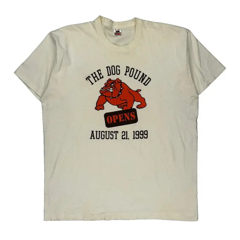 The Dog Pound Fruit Of The Loom Graphic T-Shirt - 2XL Cream Cotton