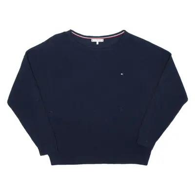 TOMMY HILFIGER Womens Jumper Blue Tight Knit L