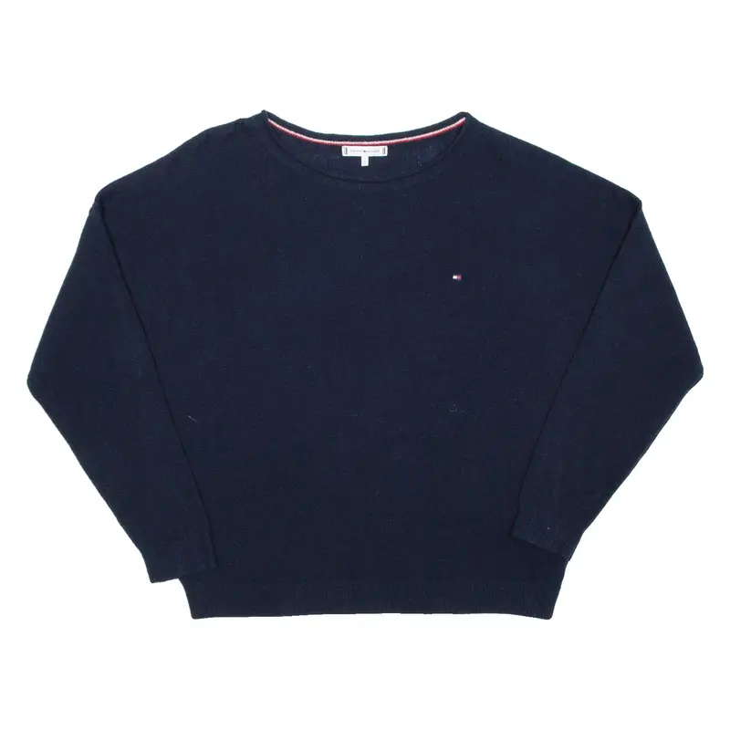TOMMY HILFIGER Womens Jumper Blue Tight Knit L