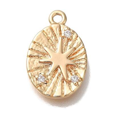 Brass Micro Pave Cubic Zirconia Pendants