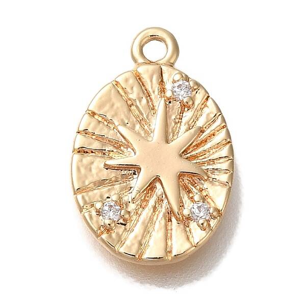 Brass Micro Pave Cubic Zirconia Pendants