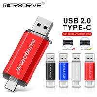 MICRODRIVE USB2.0 USB Type-C 2-in-1 Flash Drive, 1 Count Portable High Speed Data Transfer Flash Drive, Mobile Type-C Compat...