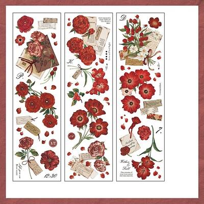 6Pcs 3 Styles PET Stickers