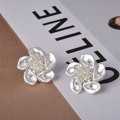 Flower Brass Stud Earring