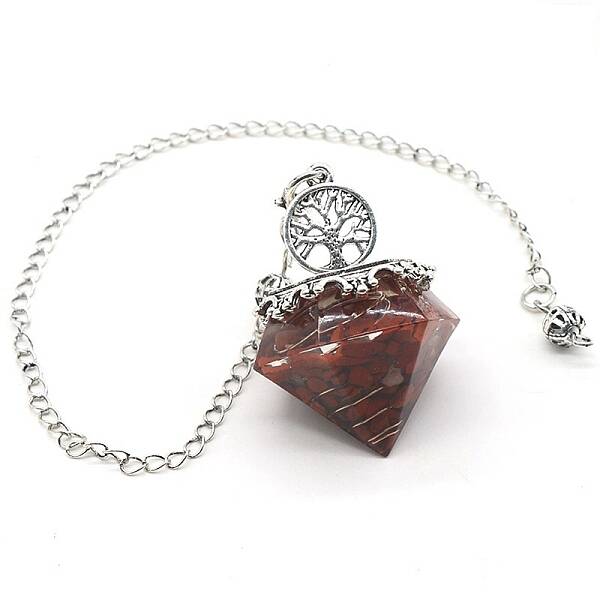 Natural Red Jasper Chip & Resin Dowsing Pendulum Big Pendants