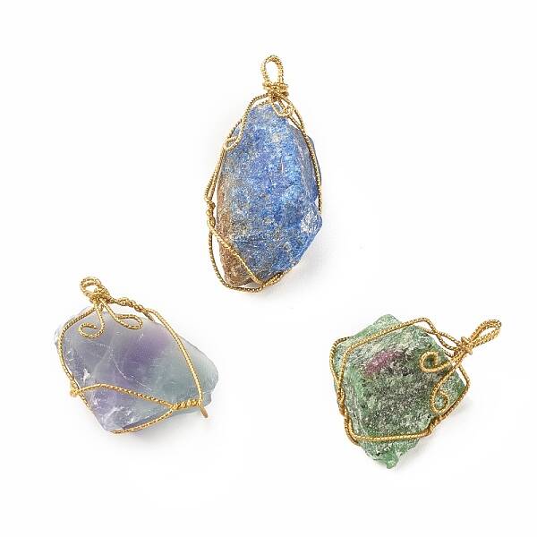 Rough Raw Natural Gemstone Pendants