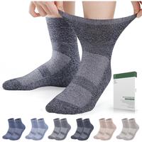 Diabetic Socks for Men Women,6 Pairs Bamboo Viscose Non Binding Ankle Diabetic Socks for Women Men Size 6-9 9-12