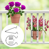 Removable 3-pack railing planter holder for patio guardrails and stair railings (fits 1/2-3/4 inch planter shaft) Easy to ins...