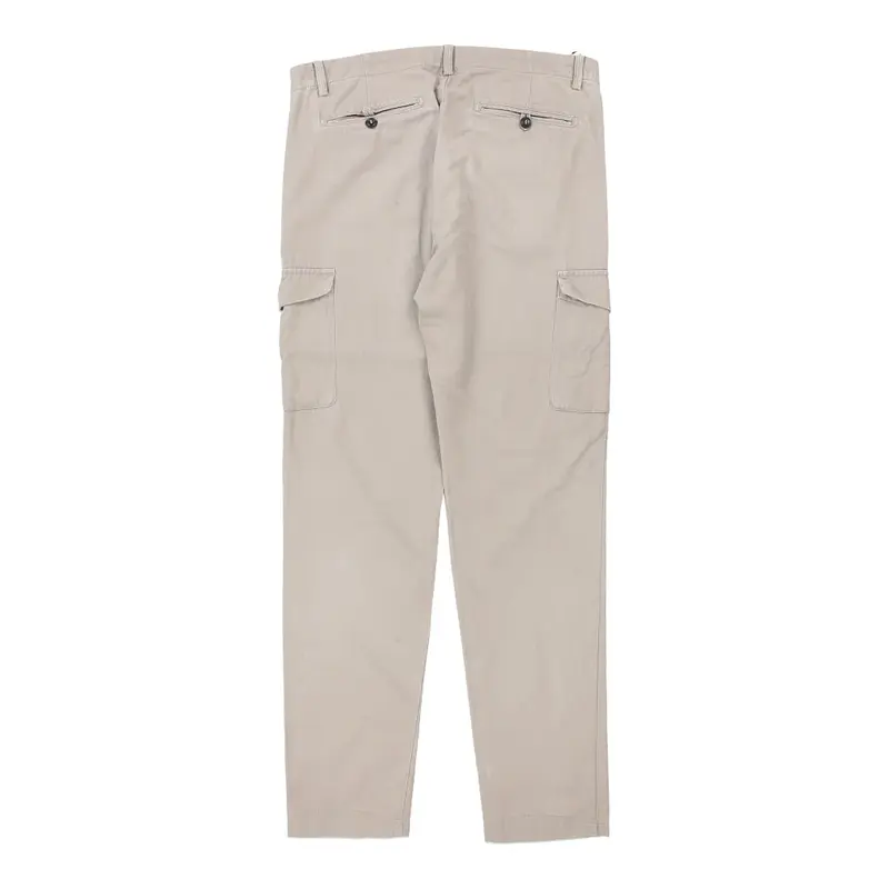 Sisley Cargo Trousers - 34W UK 14 Beige Cotton