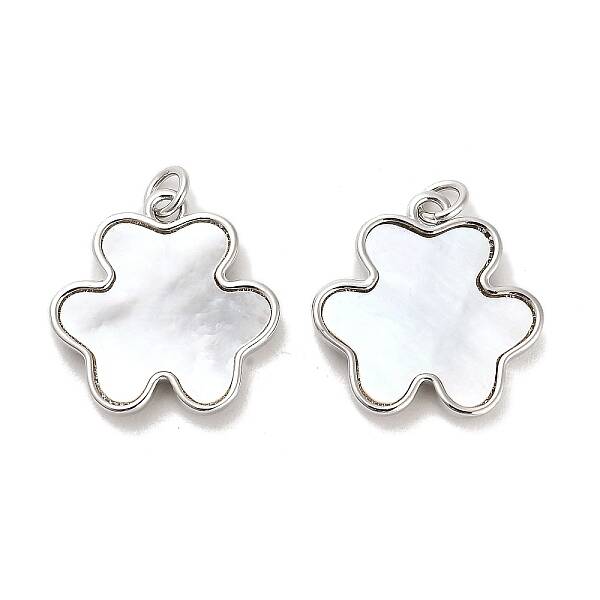 Brass Pave Shell Pendants