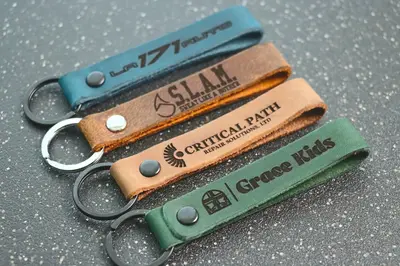 Corporate Gifts for Employees, Personalized SLIM Keychain, Leather Keychain, Keychain Teacher, Keychain for Keys, Party Favor...