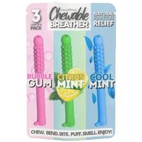 3 Flavors Chewable Breath Sticks –Essential Oil Quit Smoking Aromatherapy, Natural Scents, Portable & Reusable Oral Silicon...