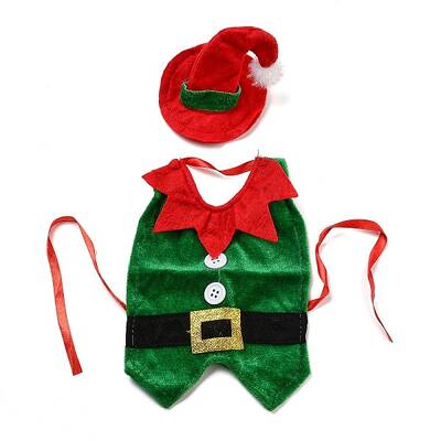 Christmas Clothes Felt Cloth & Iron Wine Bottle Cover Decoration