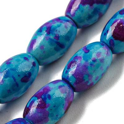Spray Painted Synthetic Turquoise Beads Strands